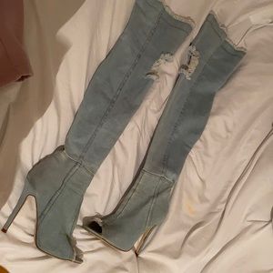 Fashion nova denim boots